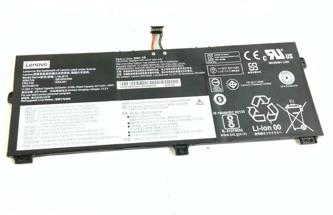 New Genuine 49W laptop battery 02DL022 , 02DL021 , SB10T83170 , 5B10W13927 for LENOVO ThinkPad X390 Yoga 20NN notebook - eBuy UAE